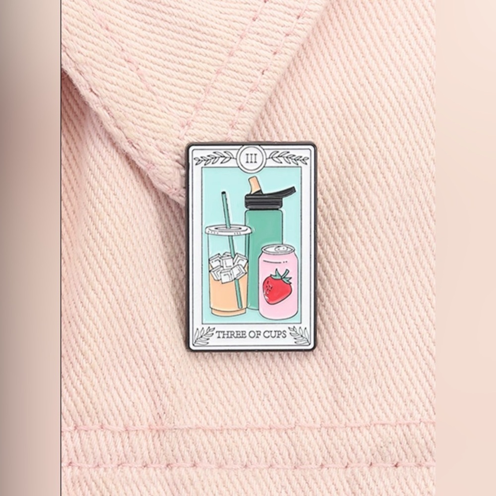 Three of Cups Enamel Pin